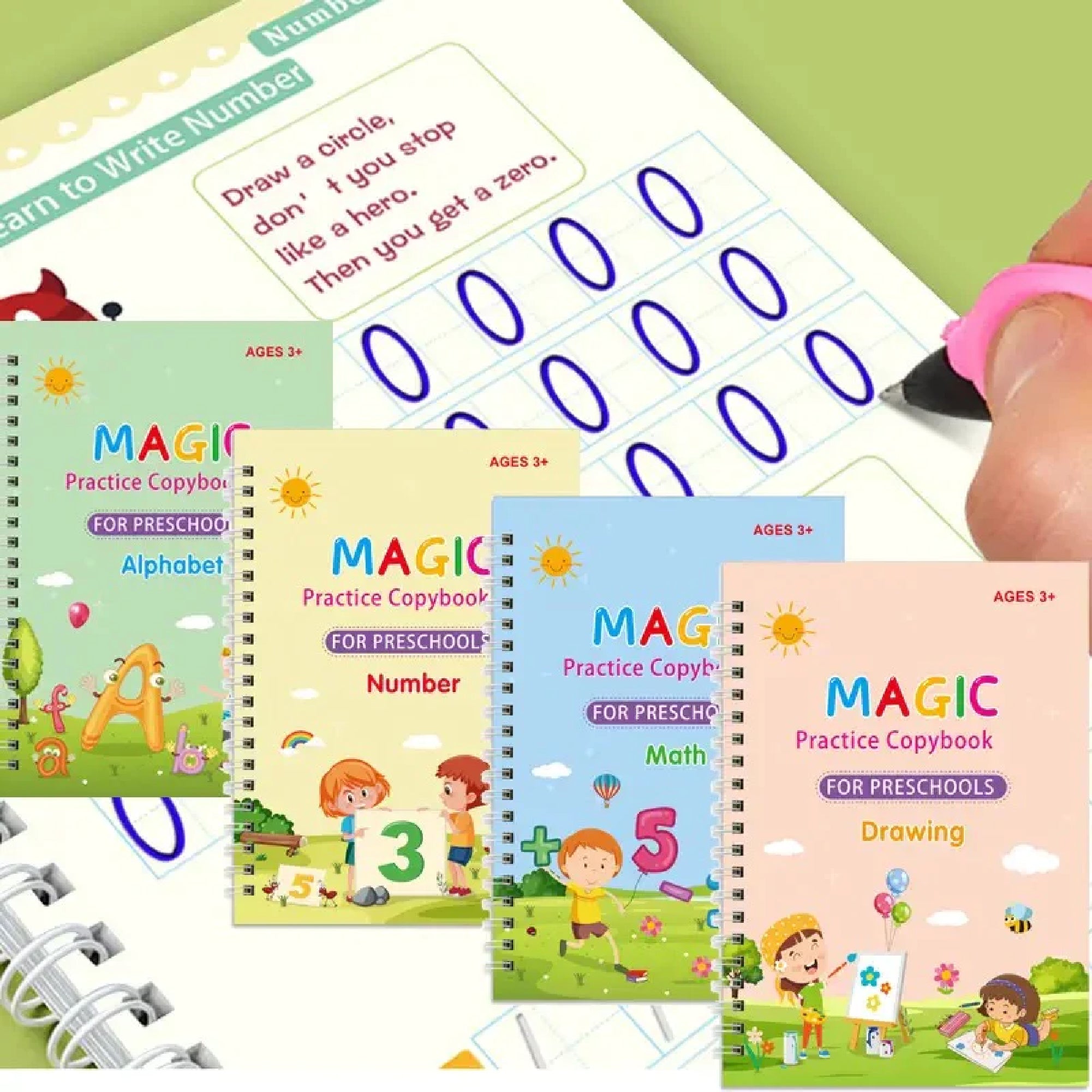 4 PCS Magic Practice Copybook for Kids